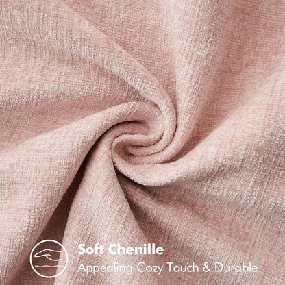 MIULEE Pack of 2 Couch Throw Pillow Covers 16x16 Inch Pink Farmhouse Valentine Decorative Pillow Covers with Stitched Edge Soft Chenille Solid Dyed Spring Pillow Covers for Sofa Bed Living Room