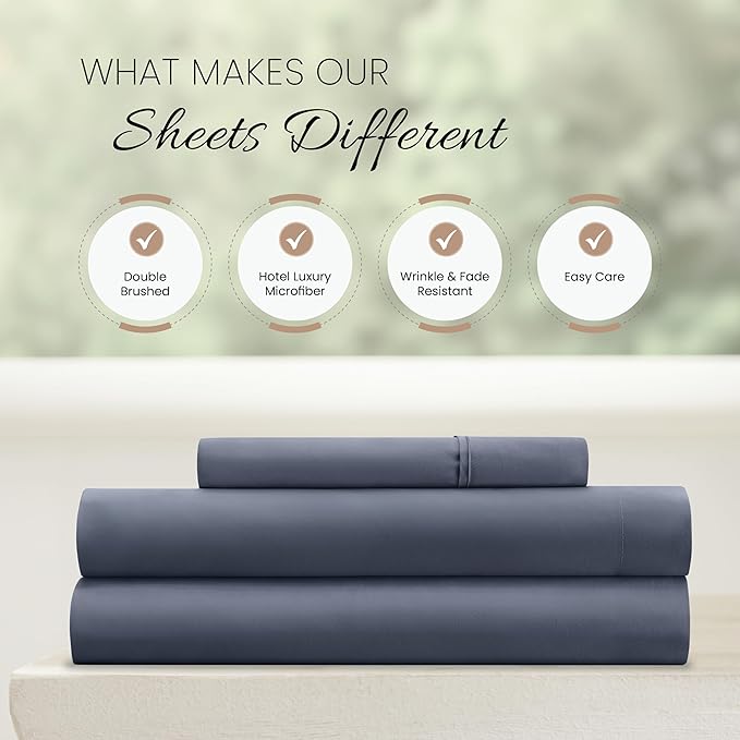 Linen Market Bed Sheets for Twin Size Bed (Stone) - Sleep Better Than Ever with These Soft and Cooling Twin Sheets - Deep Pocket Fits 16" Thick Beds - 4 Piece Twin Sheet Set