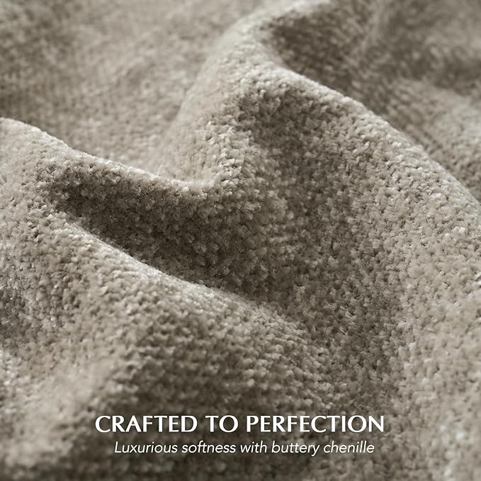 EVERGRACE Soft Chenille Throw Blanket for Couch, Cozy Plush Fuzzy Decorative Chenille Knit Throw Blanket with Tassels, Lightweight Blanket and Throws for Bed Sofa Gift Home Decor, Taupe 50"x60"