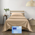 THREAD SPREAD Twin XL Sheets Set - 400 Thread Count 100% Cotton, Cooling & Luxury Sateen Sheets, 3 PC Set, 16" Deep Pocket, Extra Soft (Taupe)