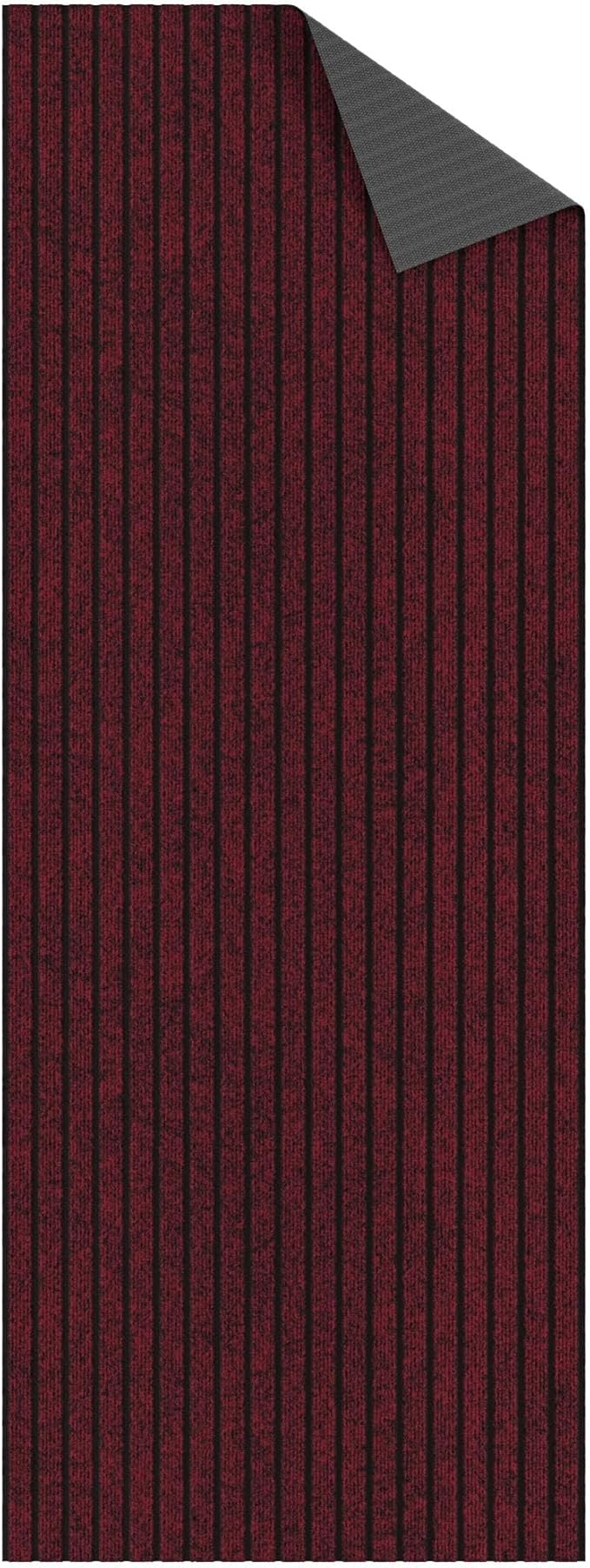 Ottomanson 2'7" x 12' Hallway Runner with Scraper Pile Extra Durable Non-Slip Rug Mat for Indoor & Outdoor Use - Ideal for Kitchen, Entryway, Patio & Garage - High-Traffic Carpet, Red
