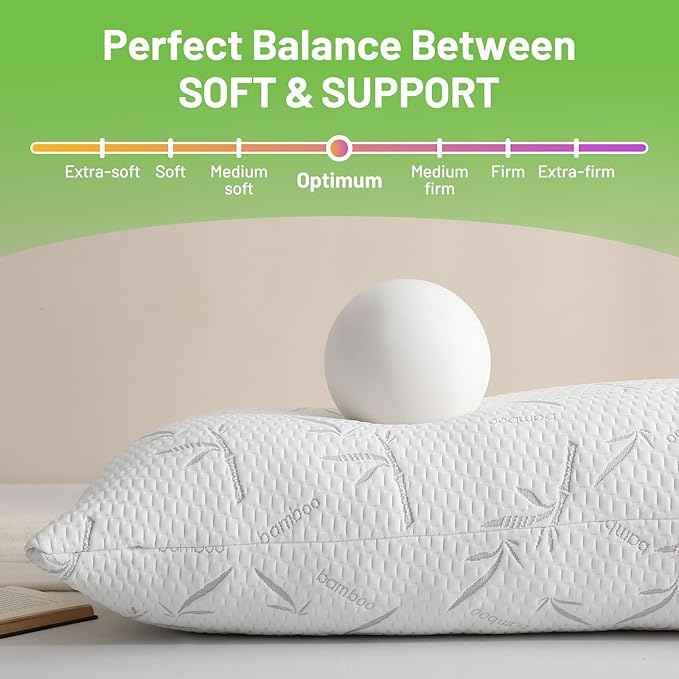 Full Body Pillow with Removable Pillowcase for Adults,（Memory Foam Filling）（Long Pillow for Side Sleepers） （Fluffy and Firm）（Adjustable Filling）（20×54 Inch，White）