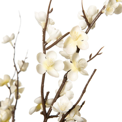 4Pcs Cherry Blossom Branches Artificial Flowers for Spring Summer Indoor Decoration,Faux Long Stem Artificial Flowers for Wedding Home Office Bedroom Party Table Centerpieces Decor(White)