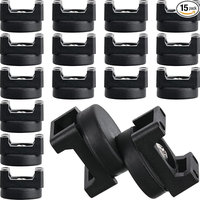 Yookeer 15 Pcs Magnetic Zip Tie Mount Base Black Magnetic Cable Clips Wire Holder Multipurpose Cable Ties Management Base Electrical Supplies for Wire (22 mm)