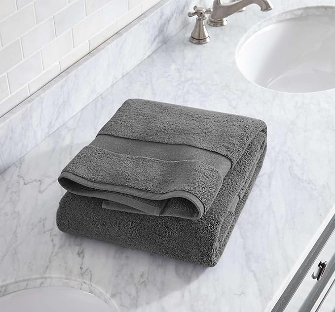 Delara 100% Organic Cotton Towels 650 GSM Plush Feather Touch Quick Dry Bath Towel, Pack of 12 GOTS Certified, Oeko-Tex Green Certified, Organic Cotton Bath Towel, 30"X58"
