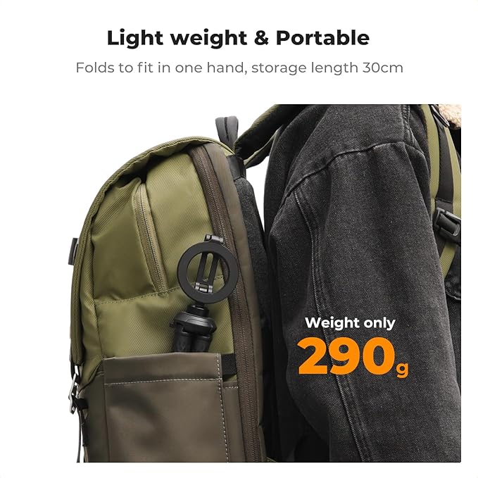 K&F Concept Flexible Tripod, Magnetic Flexible Phone Stand with Wireless Remote, Mini Vlogging Tripod for Magsafe iPhone 16 Pro Max/15/14/13/12 All Phones and Actions Camera.