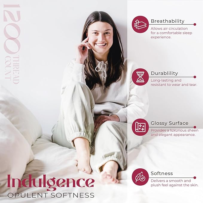 Mayfair Linen 100% Egyptian Cotton Sheets King Size - 1200 Thread Count King Size Sheets Set Egyptian Cotton, 4 PC Luxury Bedsheet (Navy Blue), Soft, Cooling, 17" Deep Pocket Sateen Weave Bedsheet Set