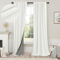 Living Room Curtains 84 Inches Long Faux Linen Darkening Curtain for Bedroom Boho Burlap Full Blackout Soundproof Thermal Insulated Drapes for Nursery Room Divider 52x84 Length 2 Panel Ivory Off White