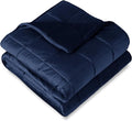 Bare Home Weighted Blanket Twin or Full Size 12lb (48"x72") for Adults - Minky Fleece - Premium Heavy Blanket Nontoxic Glass Beads (Dark Blue, 48"x72")