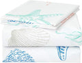 JSD Beach Theme Kids Sheet Set Twin, 3 Piece Starfish Jellyfish Coastal Summer Microfiber Bed Sheets Deep Pocket