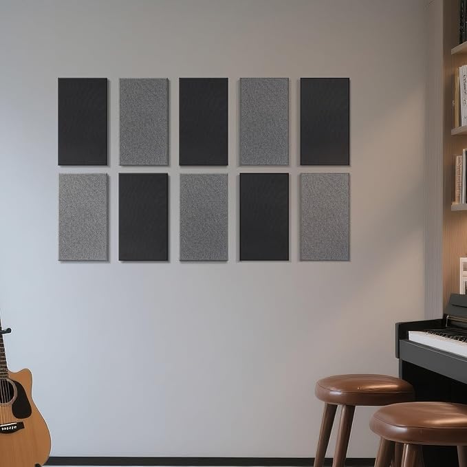 UMIACOUSTICS 4 PCS Fiberglass Acoustic Panels, 2“ Thick 23.6" x 11.8" Sound Absorbing Panels, Heather