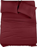Utopia Bedding California King Sheet Set – 4 Piece Bed Sheets for Cal King Size Bed, Soft and Breathable Microfiber, Includes 1 Fitted Sheet, 1 Flat Sheet and 2 Pillowcases (Burgundy)