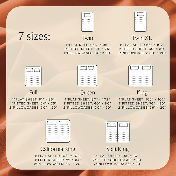 LuxClub 4 PC Queen Sheet Set, Deep Pockets Wrinkle Free Cooling Bed Sheets Hotel Bedding for Women, Men, Includes 1 Fitted Sheet, 1 Flat Sheet and 2 Pillowcases-Silky Soft Autumn Orange