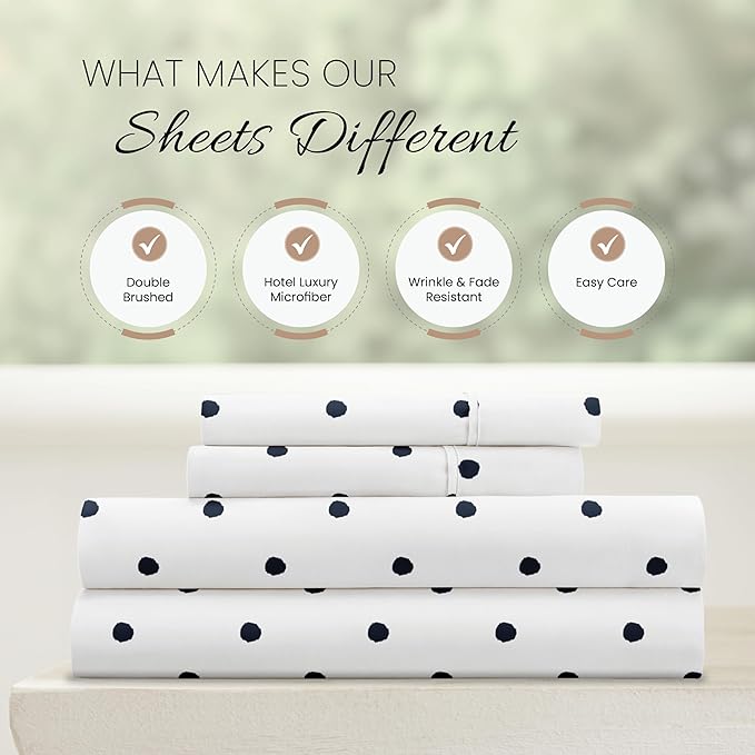 Linen Market 4 Piece California King Bedding Sheet Set (Navy Blue) - Sleep Better Than Ever with These Ultra-Soft Cooling Bed Sheets for Your California King Size Bed - Deep Pocket Fits 16" Mattress