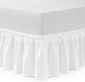 Bed Skirt King/California King Bed Skirt Wrap Around Ruffled Box Spring Cover, Easy Install, Washable 15" Drop Elastic Dust Ruffle by Casual Living, 78-inch x 80-inch, White