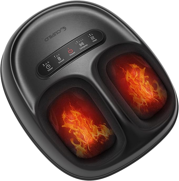 Foot Massager with Heat, Shiatsu Feet Massager for Plantar Fasciitis Relief, Adjustable Kneading and Compression Foot Massage Machine for Neuropathy Pain, Fits Up to 13"