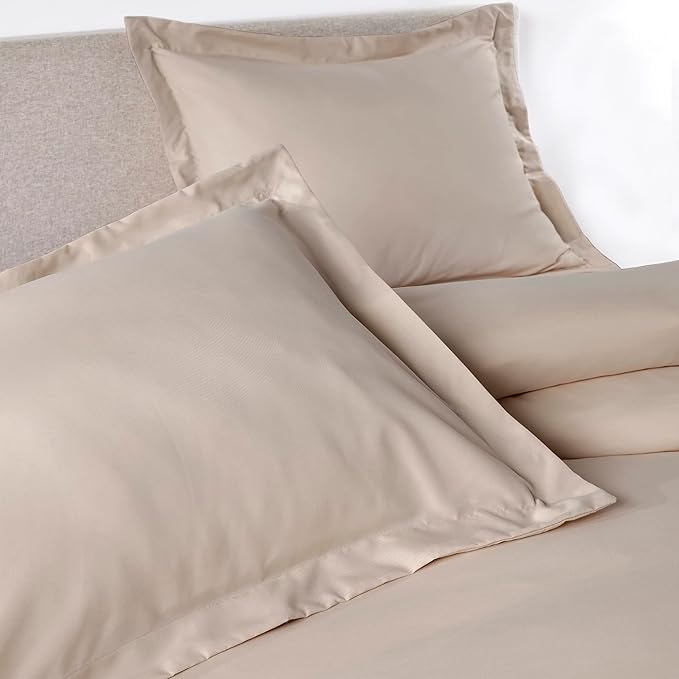 PeachSkinSheets 1500tc Level of Softness Soft Cooling Duvet Cover Set | Queen/Full Size - Toasted Marshmallow