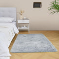 duduta Grey Soft Fluffy Rectangle Rug 3x5 ft, Shag Furry Plush Throw Rug for Bedroom Nursery Living Room Home Decor