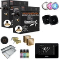 SteamSpa Steam System 21kW Steam Shower Generator with Bluetooth Wifi, Quickstart Continous Steam, Advanced Touch Pad Screen, Chroma Lights, Drain Pan and Auto Drain Gold RVBS2100GD-A