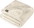 Bare Home Fleece Blanket - Throw/Travel - Ultra-Soft Lightweight for Bed, Sofa, and Couch - Luxury Microplush - Cozy Warm Blanket (Throw/Travel, Oyster)