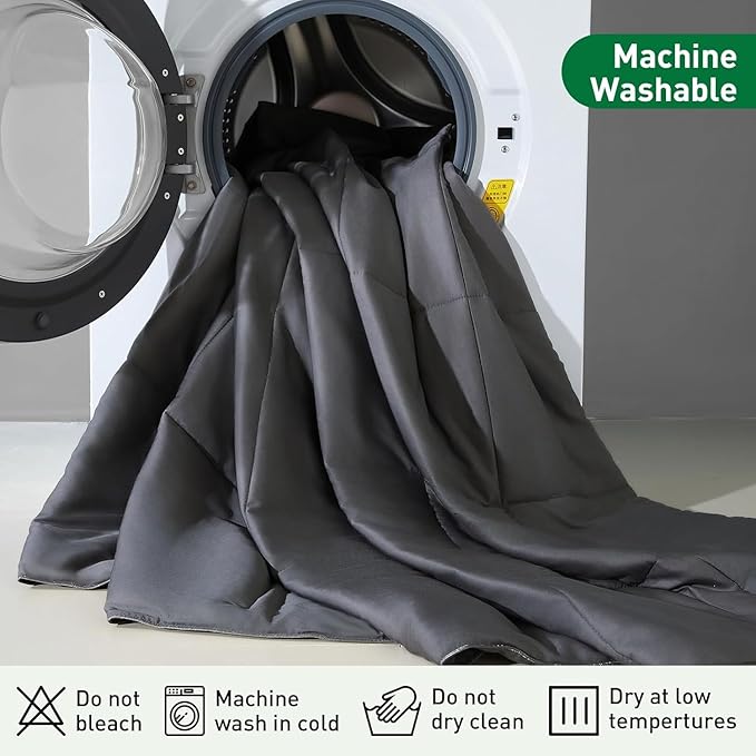 100% Viscose Made from Bamboo Comforter for Hot Sleepers- Soft Breathable Silky Duvet Insert Full Size-with Corner Tabs- All Season Comforter (86"x82", Grey)