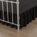 Tufted Dot Bed Skirt King Size Ruffled Bed Skirt with Split Corners, 14 Inch Drop Dust Ruffle Bed Skirts with Platform, Black