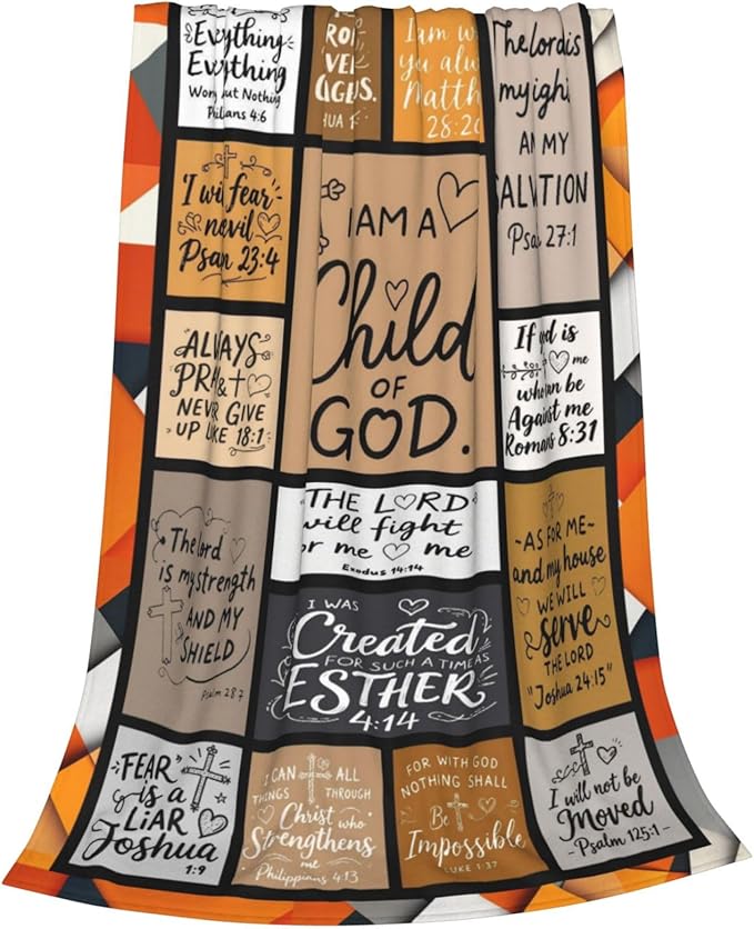 Christian Gift for Women, Bible Inspirational Throw Blanket for Couch, Soft Flannel Blanket, 30"x 40" Prayers Blankets for Bedroom Sofa Living Christmas Halloween Decoration
