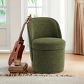Swivel Accent Chair, 360° Swivel Chair with Hidden Storage, Vanity Chairs, Modern Small Barrel Swivel Armchair for Living Room/Bedroom, Green