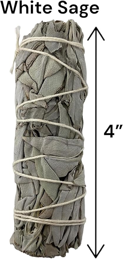 NessaStores 30 California White Sage Smudge Sticks, 4 Inch Hand Tied, All Natural for Home Cleansing, Stress Relief, & Clearing Negative Energy JC-006