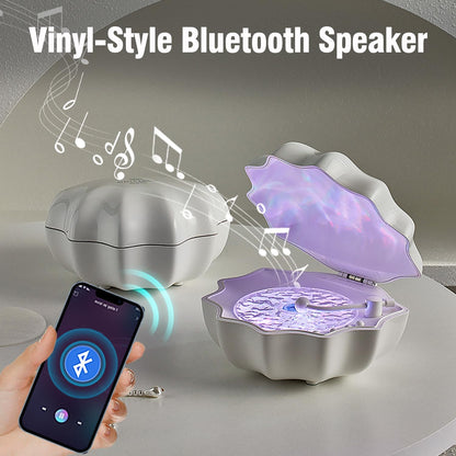 Northern Lights Projector, Night Light Projector for Bedroom Built-in Bluetooth Speaker, White Noise, Shell Night Light for Room Decor/Gift for Kids/Party/Music/Relaxation/Birthday (White)
