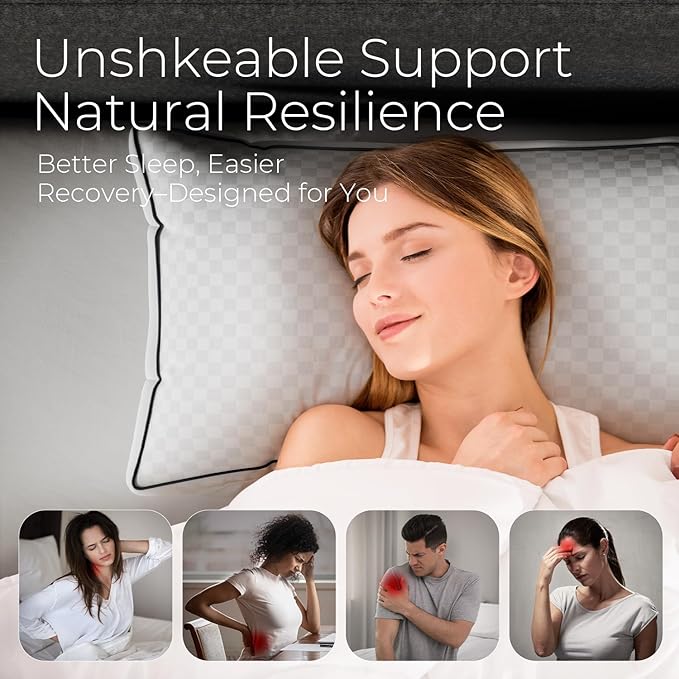 Sweetnight King Size Pillows Set of 2, Bed Hotel Pillows, Almohadas para Dormir, Side Back Stomach Sleeper, Relief Neck, Head, Shoulder
