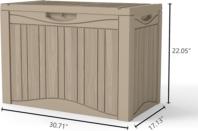 50 Gallon Outdoor Storage Box Waterproof Lockable Resin Deck Box Large, Patio Storage Bin for Pool Accessories Cushion Furniture, Garden Tools, UV-Resistant Outside Delivery Grey