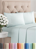 Cal King Size 4 Piece Sheet Set - Comfy Breathable & Cooling Bed Sheets Set - Hotel Luxury Bedding for Women, Men, Kids, Teens, Boys & Girls - Deep Pockets, Soft, Wrinkle Free - Oeko-Tex - Ice Blue