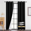 RYB HOME PM 2.5 Filter Curtains for Living Room/Bedroom, Soundproof Blackout Large Window Curtains for Dust Sandstorms Smog Pollen Odor Filtering, Black, W42 x L84 inch, 2 Panels