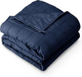 Bare Home Weighted Blanket King Size 30lb (80" x 87") for Adults - All-Natural 100% Cotton - Premium Heavy Blanket Nontoxic Glass Beads (Dark Blue, 80"x87")