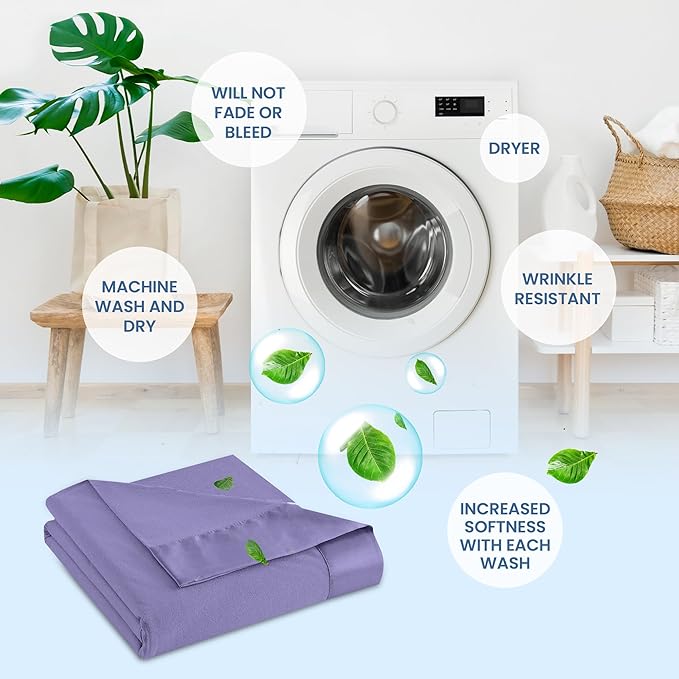 Thermee Micro Flannel Shavel King-Size All Seasons Lightweight Sheet Blanket, Machine Wash & Dry, No Pilling, 90Lx108W, Lilac