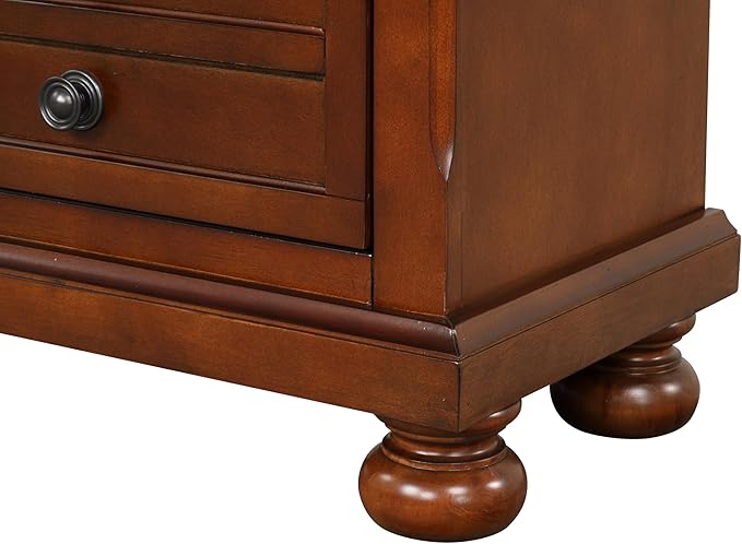 Compact Cherry Dresser, Small Space Furniture with 4 Drawers and Durable Finish for Apartment