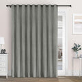 Macochico Extra Wide 100% Blackout Chenille Curtains 100" Wx96 L Thermal Drapes for Sliding Door Living Room Bedroom Auditorium Hotel Rock Grey Curtains Grommet Top with Tieback Classic 1 Panel