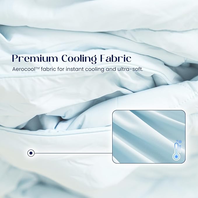 Dream Valley Outlast Cooling Comforter, Throw Size, Breathable NASA-Grade Space Technology Blanket for Hot Sleepers Night Sweats, Q-Max > 0.45, Ivory, 60"x80"