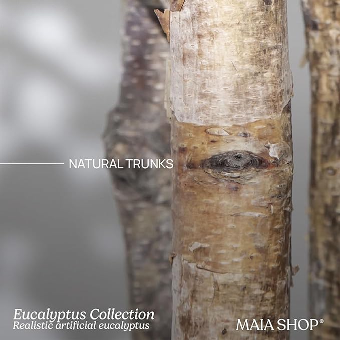 Maia Shop 5ft 11in Artificial Eucalyptus Tree Plant for House, Apartment or Office – Realistic Fake Indoor Plants for Living Room, Kitchen, Bedroom, Entryway or Bathroom – Faux Greenery for Home Décor