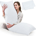 ELNIDO QUEEN Body Pillow for Adults - with White Stripe Cover, Full Body Pillow Insert for Side Sleeper, Long Bed Pillow for Sleeping(20 x 54 Inch)