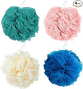 Loofah Sponge Shower Loofahs Bath Sponges Mesh Balls for Women Men Bathing Accessories Body Wash Back Scrubber 50g Soft Pouf Body Scrubber Loofahs Puff Pack, Exfoliate, Cleanse, Soothe Skin (4 Colors)