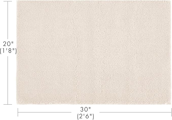 Madison Park Signature Non Slip, Luxrurious Plush Mat, Absorbent, Quick Dry, Spa Design Bath Room Décor Marshmallow Bathroom Rug, 1'8"x2'6", Natural