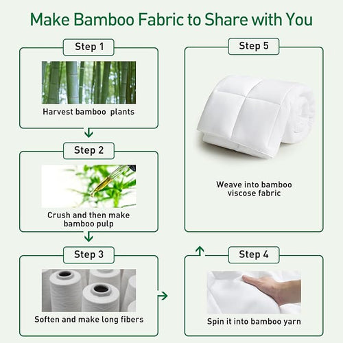 100% Viscose Made from Bamboo Comforter for Hot Sleepers- Breathable Cooling Silky Soft Duvet Insert Queen Size-with 8 Corner Tabs- All Season Comforter (88x88 Inches, White)