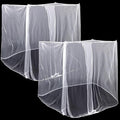 2 Pcs 4 Corners Mosquito Net for Bed Canopies Netting Bed Drapes Mesh for Twin Full Queen King Size Camping Home Outdoor Travel Dormitory(White,L75 X W35 X H60 Inch)