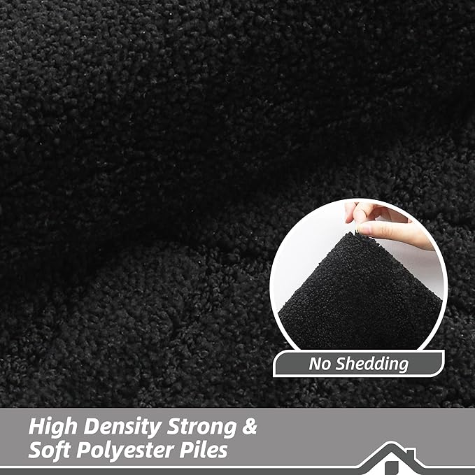 BEQHAUSE Door-Mat Non-Slip Front Doormat Low-Profile Entrance Mats for Front Door Entry Resist Dirt Washable Doormat Absorbent Entryway Door Mat,Black,32"x48"