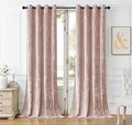 SMILETIME Pink Crushed Velvet Curtains 52x108 inch Luxurious Thermal Insulated Soundproof Drapes for Living Room Bedroom Office Soft and Durable Light-Filtering Window Treatments, 2 Panels