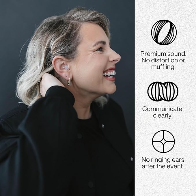 EARPEACE Music PRO - Concert Ear Plugs - Earplugs for Noise Reduction up to 20dB - High Fidelity Ear Plugs for Concerts, Musicians and Live Events - Reusable Earplugs - Includes Filter Set and Case