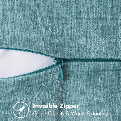 MIULEE Pack of 2 Couch Throw Pillow Covers 20x20 Inch Smoke Blue Farmhouse Decorative Pillow Covers with Stitched Edge Soft Chenille Solid Dyed Spring Pillow Covers for Sofa Bed Living Room