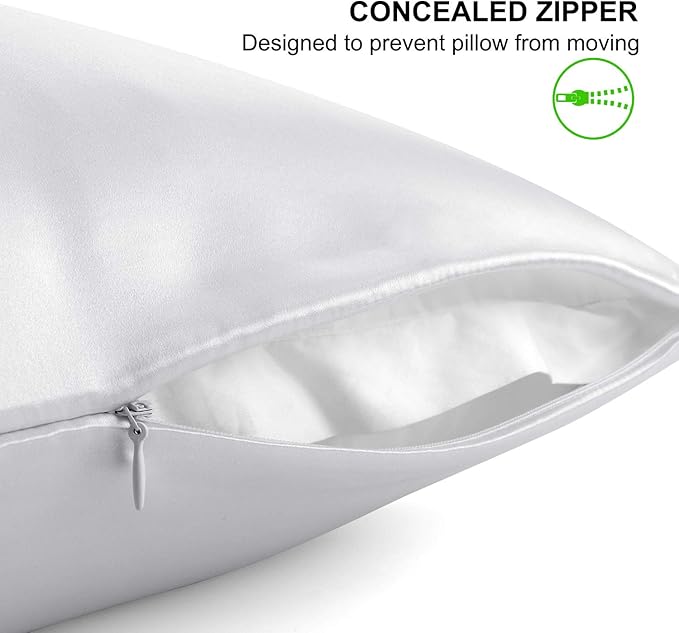 ALASKA BEAR 100% Pure Mulberry Silk Pillowcase for Curly Hair Wife Women Mother Her Grandma Pillow Slip Machine Washable King (1pc, Silver)
